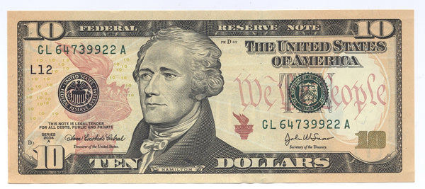 Playable $10 Dollars Stack (100 Bills)